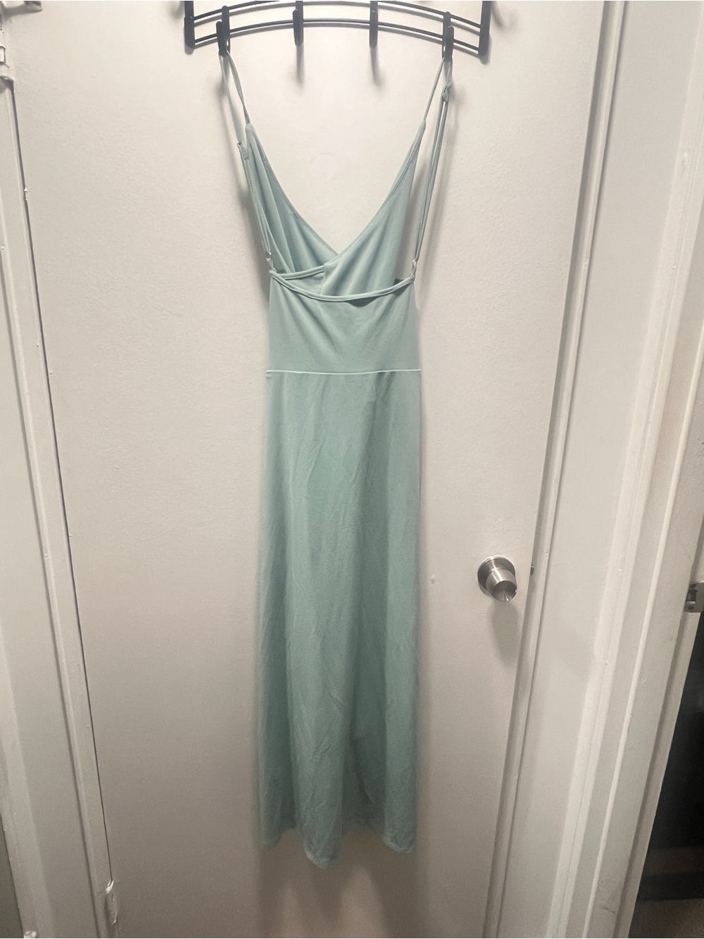 Mint Green Ruched Wrap Maxi Dress - Picture 4 of 14